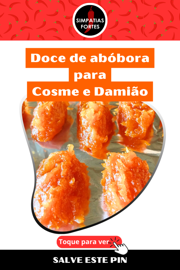 Receita de doce de abobora para Cosme e Damiao