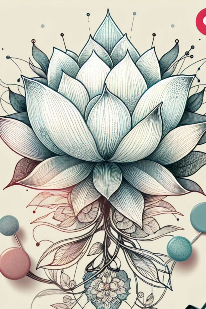 Tatuagem feminina sorte Flor de Lotus